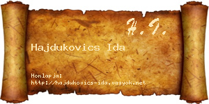 Hajdukovics Ida névjegykártya